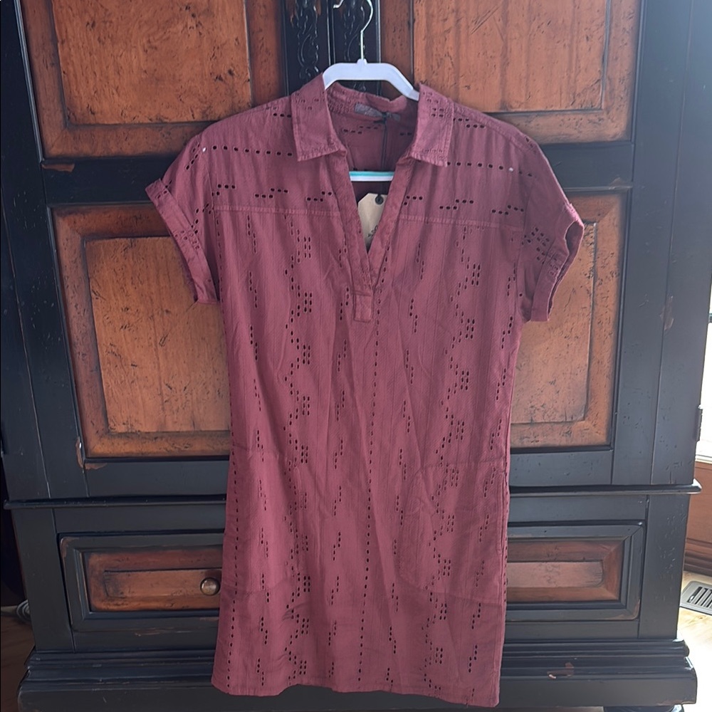 Burgundy Eyelet Dress